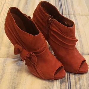 Burgundy booties